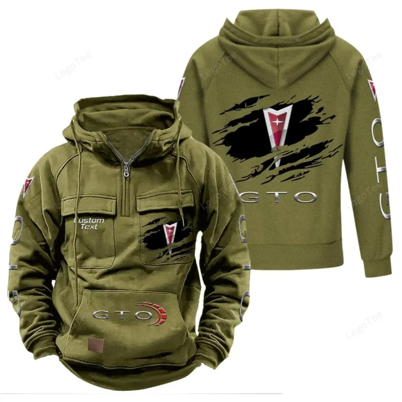Auto Retro Auto Hoodie Tactical Quarter Zip, Hoodie Exclusive Logo For Auto Retro Auto Lovers - Army Green CAR122021425056-1