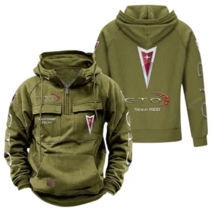 Auto Retro Auto Hoodie Tactical Quarter Zip, Hoodie Exclusive Logo For Auto Retro Auto Lovers - Army Green CAR96021425696-1