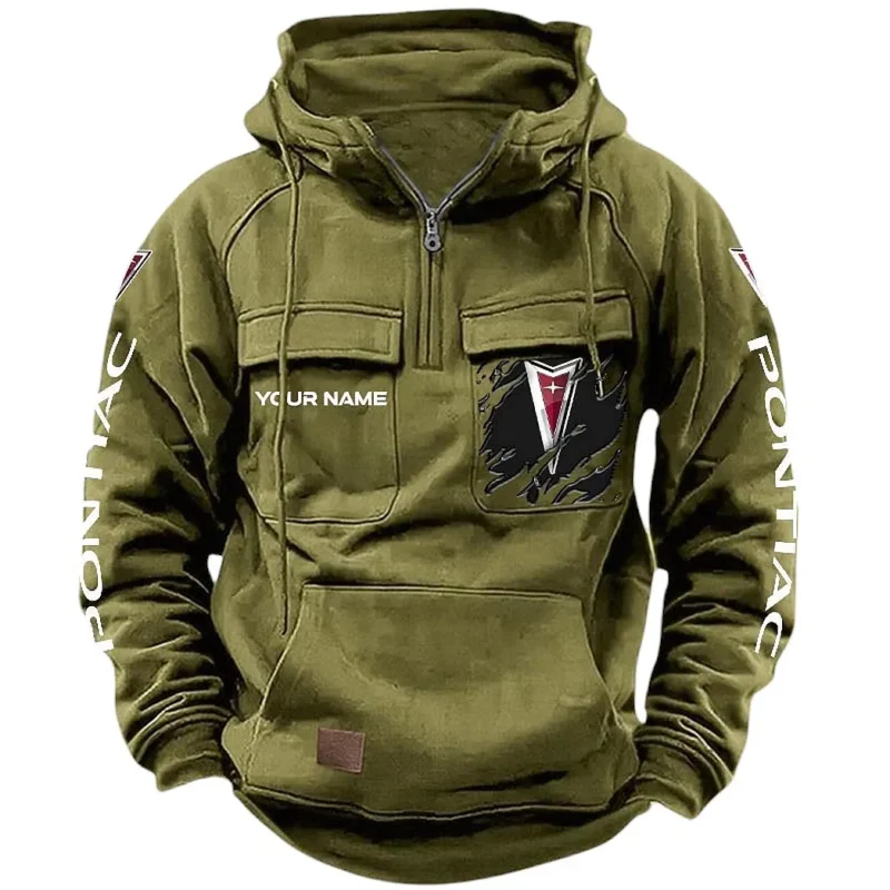 Auto Hoodie Tactical Quarter Zip, Hoodie Exclusive Logo For Auto Lovers CAR164022425172 - Army Green