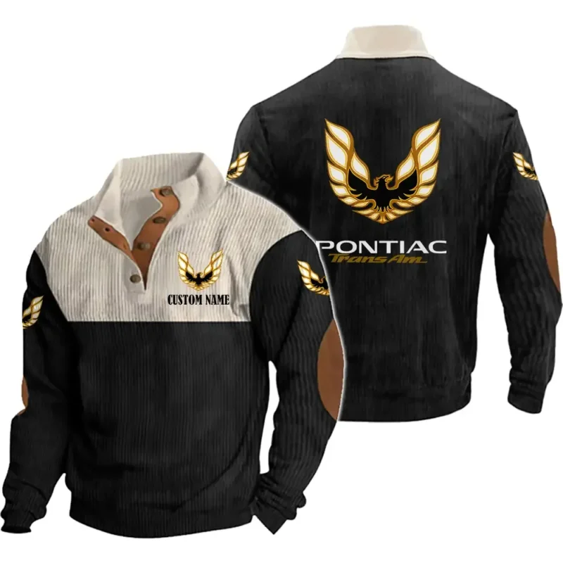 Auto Trans Am Men's Stand Up Collar Base Shirt, Collar Hoodie Exclusive Logo For Car Motorcycles Fans CAR20012155 - Black