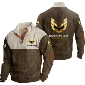Auto Trans Am Men's Stand Up Collar Base Shirt, Collar Hoodie Exclusive Logo For Car Motorcycles Fans CAR20012155 - Brown