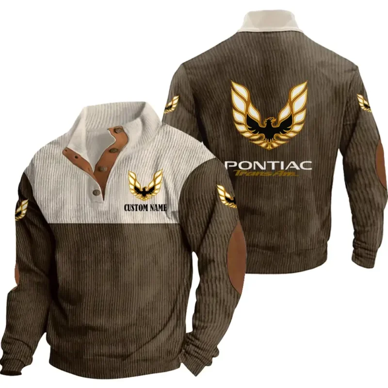 Auto Trans Am Men's Stand Up Collar Base Shirt, Collar Hoodie Exclusive Logo For Car Motorcycles Fans CAR20012155 - Brown