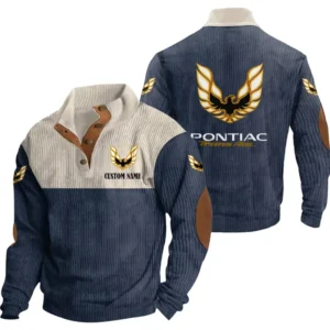 Auto Trans Am Men's Stand Up Collar Base Shirt, Collar Hoodie Exclusive Logo For Car Motorcycles Fans CAR20012155 - Navy Blue
