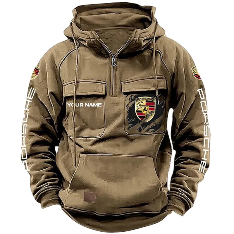 Sports Car Legend Hoodie Tactical Quarter Zip, Hoodie Exclusive Logo For Sports Car Legend Lovers CAR164022425190 - Khaki