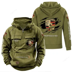 Sports Car Legend Hoodie Tactical Quarter Zip, Hoodie Exclusive Logo For Sports Car Legend Lovers - Army Green CAR122021425002-1