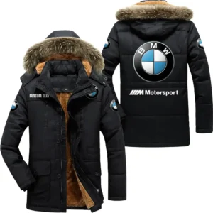 Luxury Auto Parka hoodie, Coat with Hood Exclusive Logo For Car Motorcycles Lovers CAR7002082194 - Black