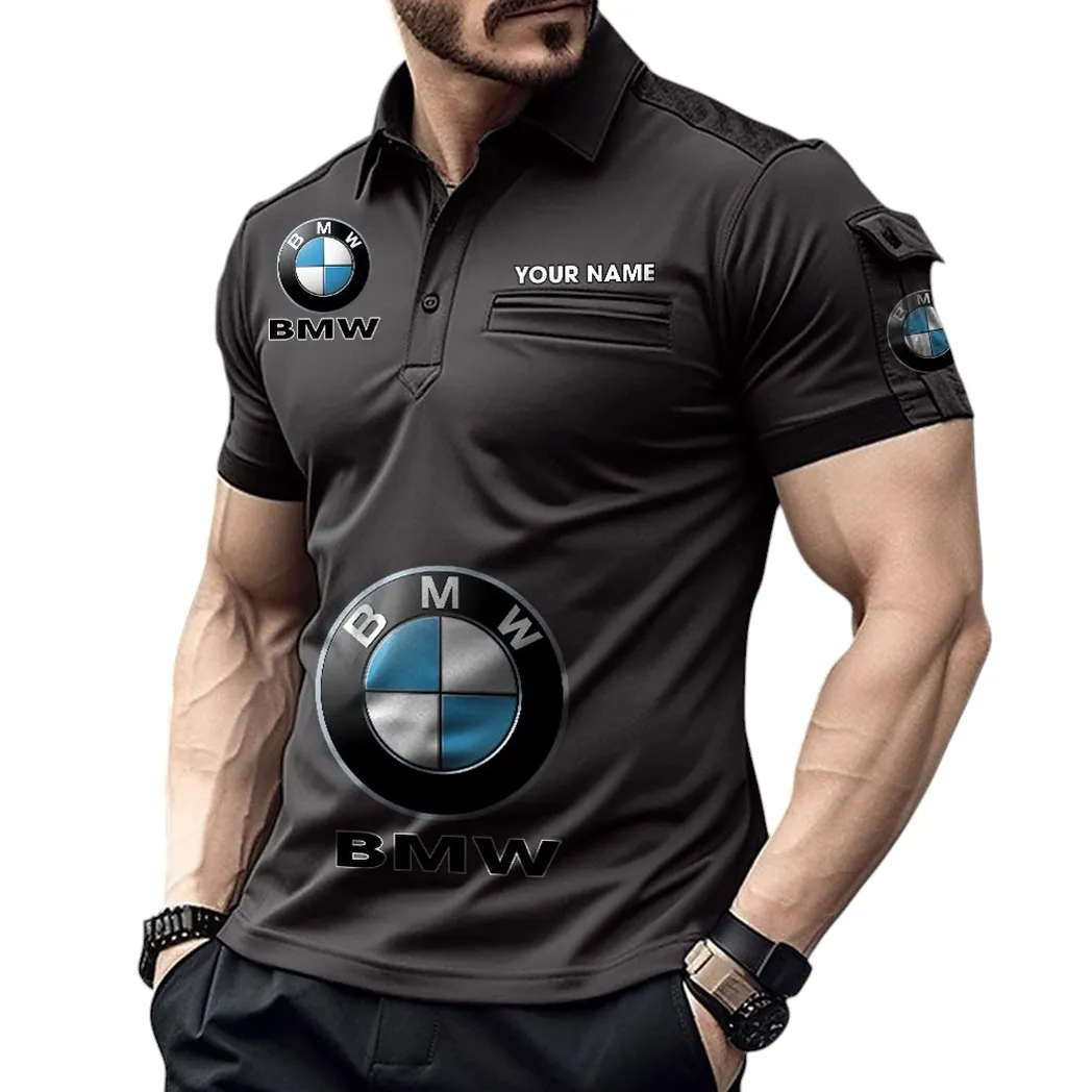 Racing Car Fans Gift Pocket Polo Shirt, Polo Shirt Exclusive Logo For Racing Car Fan, Custom Name CAR450051325333 - Black