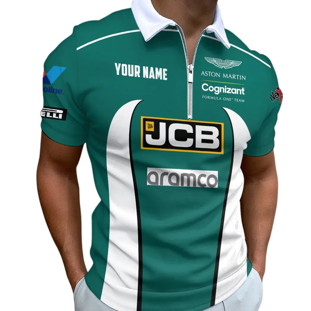 Racing Car Fans Gift Zipper Polo Shirt, Shirt Exclusive Logo Racing Car CAR41204112501