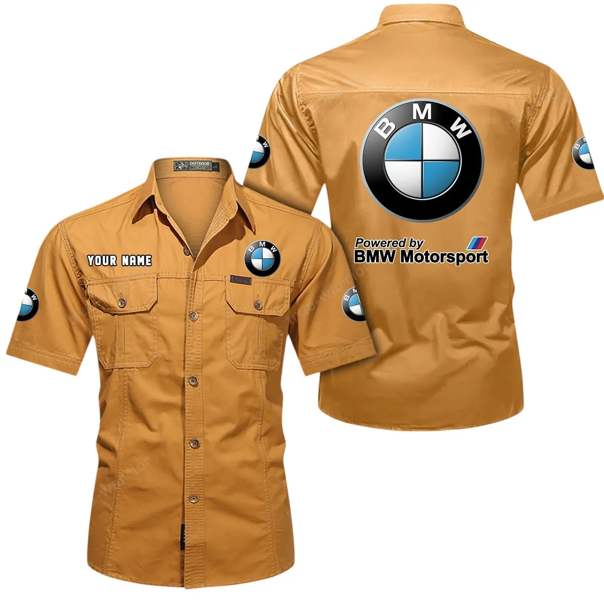 Racing Sport Car Lovers Gift Short Sleeved Shirt, Button Up Shirt Exclusive Logo For Car Owners CAR444052625807 - Turmeric