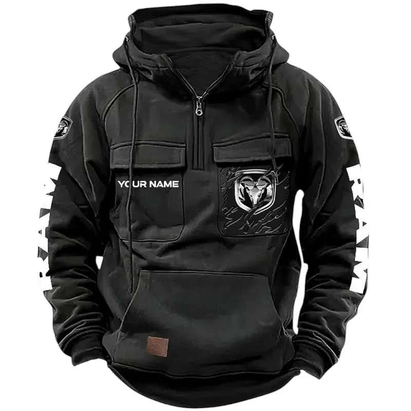 Ram Hoodie Tactical Quarter Zip, Hoodie Exclusive Logo For Ram Lovers CAR164022425170 - Black