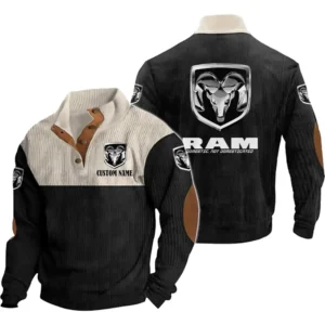Ram Men's Stand Up Collar Base Shirt, Collar Hoodie Exclusive Logo For Car Motorcycles Fans CAR20012156 - Black