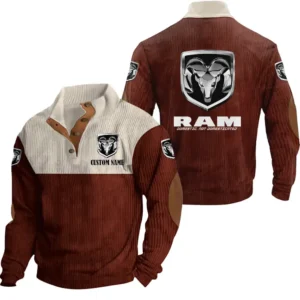 Ram Men's Stand Up Collar Base Shirt, Collar Hoodie Exclusive Logo For Car Motorcycles Fans CAR20012156 - Red