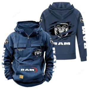 Truck Hoodie Tactical Quarter Zip, Hoodie Exclusive Logo For Truck Lovers - Dark Blue CAR122021425017-3