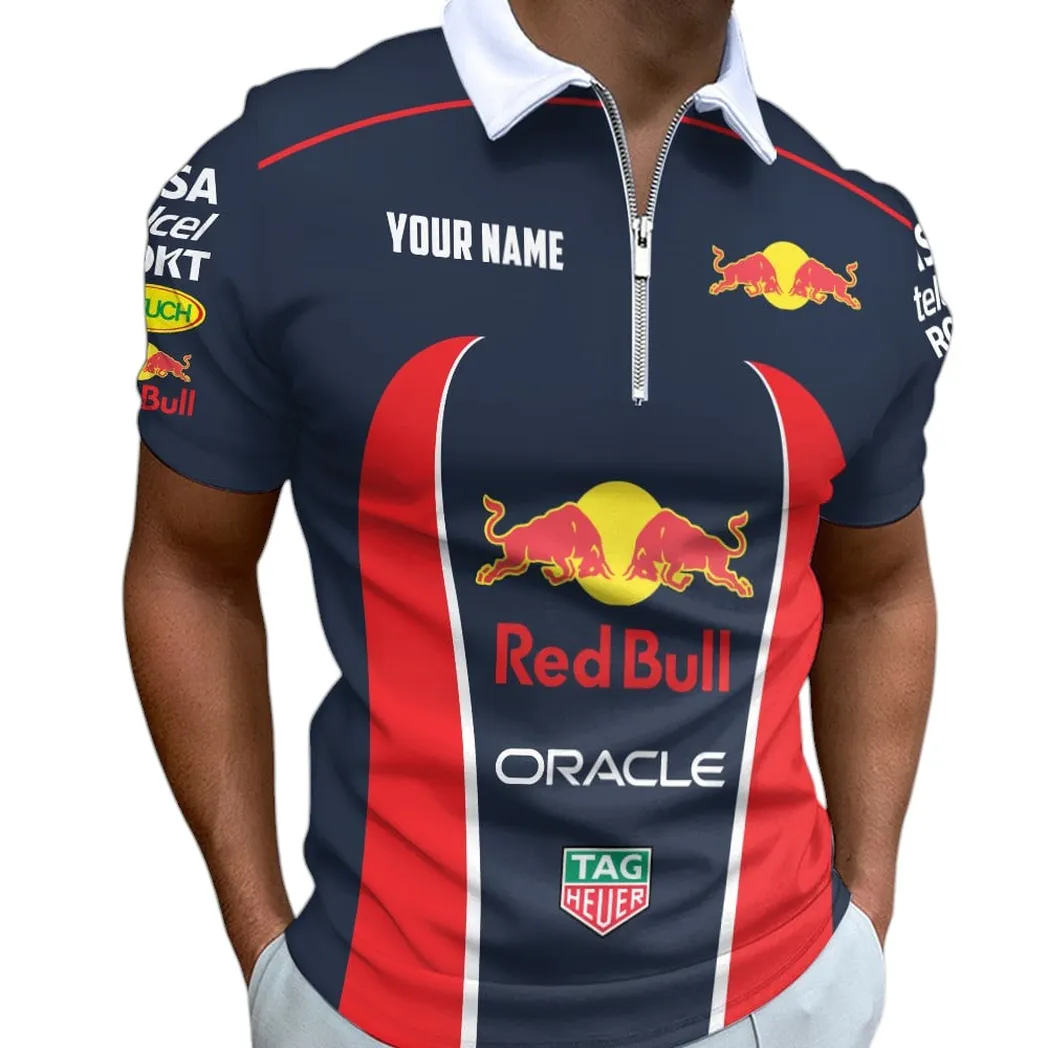 Red Racing Fans Gift Zipper Polo Shirt, Shirt Exclusive Logo For Red Racing Car CAR41204112504