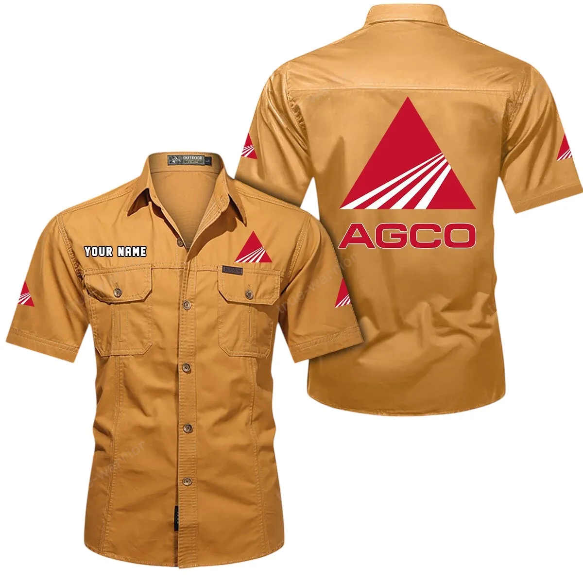 Red Tractor Lovers Gift Short Sleeved Shirt, Button Up Shirt Exclusive Logo For Car Owners CAR444052625966 - Turmeric