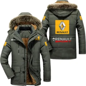 Auto Parka hoodie, Coat with Hood Exclusive Logo For Car Motorcycles Lovers CAR7002082197 - Army Green