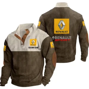 Auto Men's Stand Up Collar Base Shirt, Collar Hoodie Exclusive Logo For Car Motorcycles Fans CAR20012158 - Brown