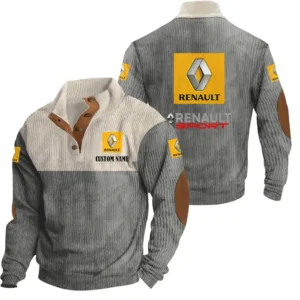 Auto Men's Stand Up Collar Base Shirt, Collar Hoodie Exclusive Logo For Car Motorcycles Fans CAR20012158 - Grey