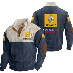 Auto Men's Stand Up Collar Base Shirt, Collar Hoodie Exclusive Logo For Car Motorcycles Fans CAR20012158 - Navy Blue