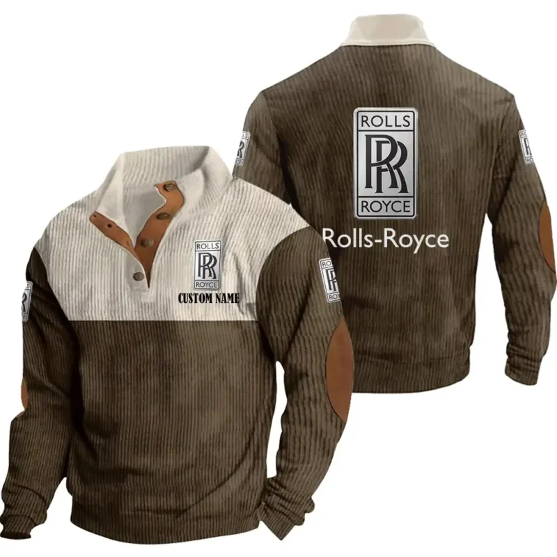 Timeless Car Men's Stand Up Collar Base Shirt, Collar Hoodie Exclusive Logo For Car Motorcycles Fans CAR20012159 - Brown