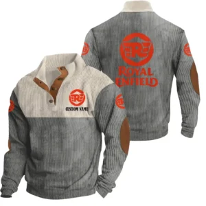 Car Men's Stand Up Collar Base Shirt, Collar Hoodie Exclusive Logo For Car Motorcycles Fans CAR20012162 - Grey
