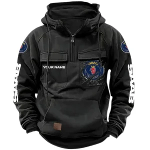 Retro car Hoodie Tactical Quarter Zip, Hoodie Exclusive Logo For Retro car Lovers CAR164022425165 - Black