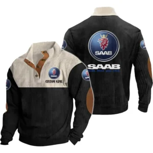 Retro car Men's Stand Up Collar Base Shirt, Collar Hoodie Exclusive Logo For Car Motorcycles Fans CAR20012161 - Black