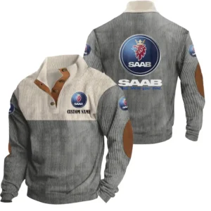 Retro car Men's Stand Up Collar Base Shirt, Collar Hoodie Exclusive Logo For Car Motorcycles Fans CAR20012161 - Grey