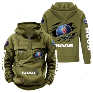 Retro car Hoodie Tactical Quarter Zip, Hoodie Exclusive Logo For Retro car Lovers - Army Green CAR122021425033-1