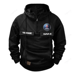 Retro car Hoodie Tactical Quarter Zip, Hoodie Exclusive Logo For Retro car Lovers - Black CAR109021425382-2