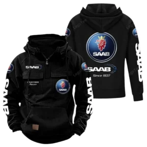 Retro car Hoodie Tactical Quarter Zip, Hoodie Exclusive Logo For Retro car Lovers - Black CAR96021425726-2