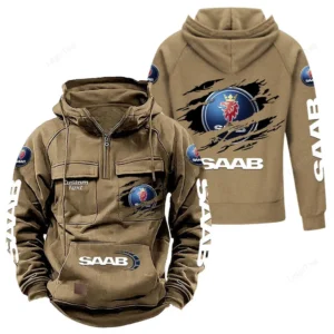 Retro car Hoodie Tactical Quarter Zip, Hoodie Exclusive Logo For Retro car Lovers - Khaki CAR122021425033-4