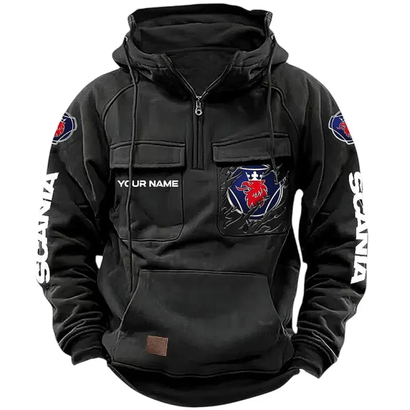 Car Hoodie Tactical Quarter Zip, Hoodie Exclusive Logo For Car Lovers CAR164022425174 - Black