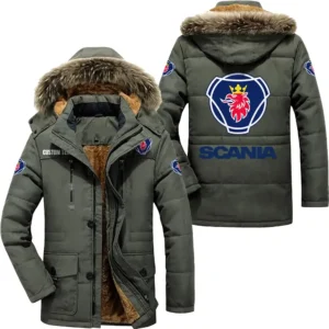 Car Parka hoodie, Coat with Hood Exclusive Logo For Car Motorcycles Lovers CAR7002082203 - Army Green