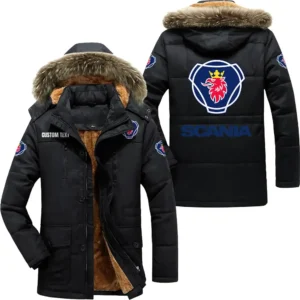 Car Parka hoodie, Coat with Hood Exclusive Logo For Car Motorcycles Lovers CAR7002082203 - Black