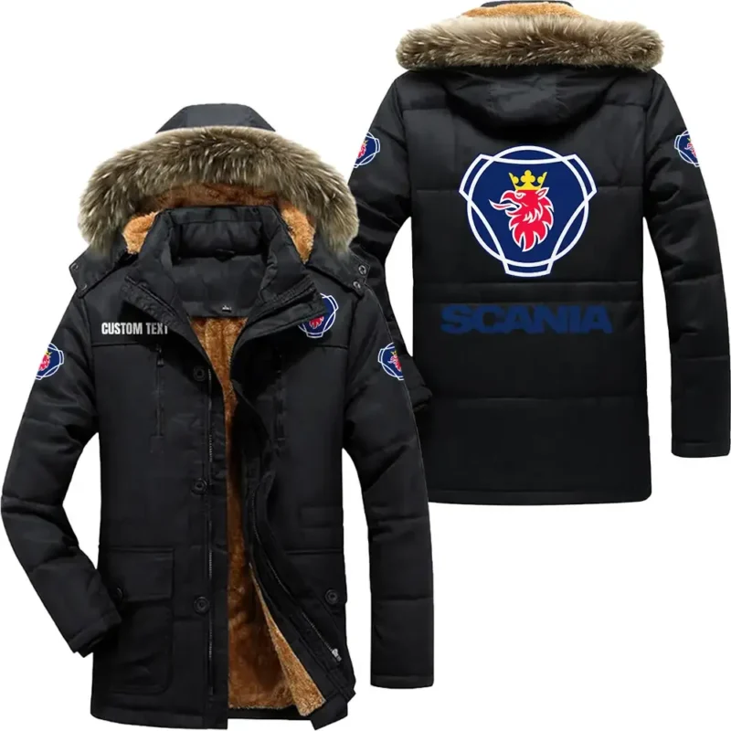 Car Parka hoodie, Coat with Hood Exclusive Logo For Car Motorcycles Lovers CAR7002082203 - Black