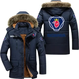 Car Parka hoodie, Coat with Hood Exclusive Logo For Car Motorcycles Lovers CAR7002082203 - Navy