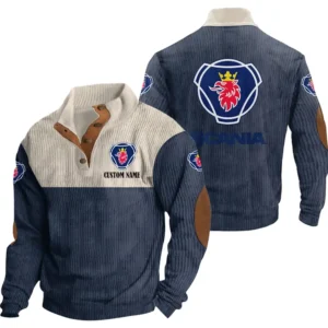 Car Men's Stand Up Collar Base Shirt, Collar Hoodie Exclusive Logo For Car Motorcycles Fans CAR20012164 - Navy Blue