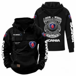 Car Hoodie Tactical Quarter Zip, Hoodie Exclusive Logo For Car Owners CAR106021525043 - Black
