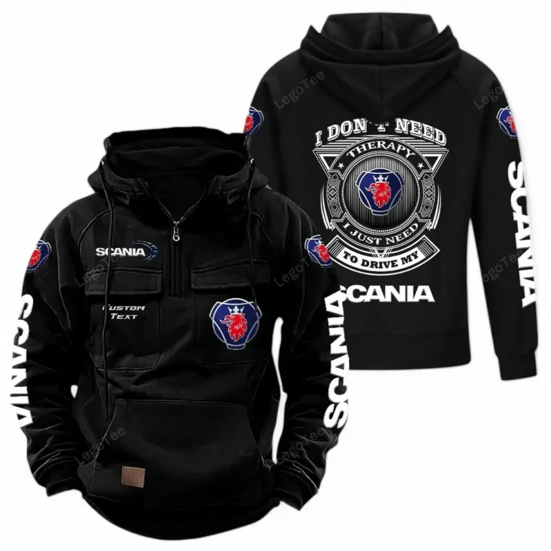 Car Hoodie Tactical Quarter Zip, Hoodie Exclusive Logo For Car Owners CAR106021525043 - Black