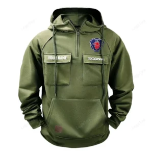 Car Hoodie Tactical Quarter Zip, Hoodie Exclusive Logo For Car Lovers - Army Green CAR109021425355-1
