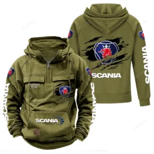 Car Hoodie Tactical Quarter Zip, Hoodie Exclusive Logo For Car Lovers - Army Green CAR122021425029-1