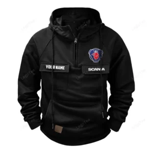 Car Hoodie Tactical Quarter Zip, Hoodie Exclusive Logo For Car Lovers - Black CAR109021425355-2