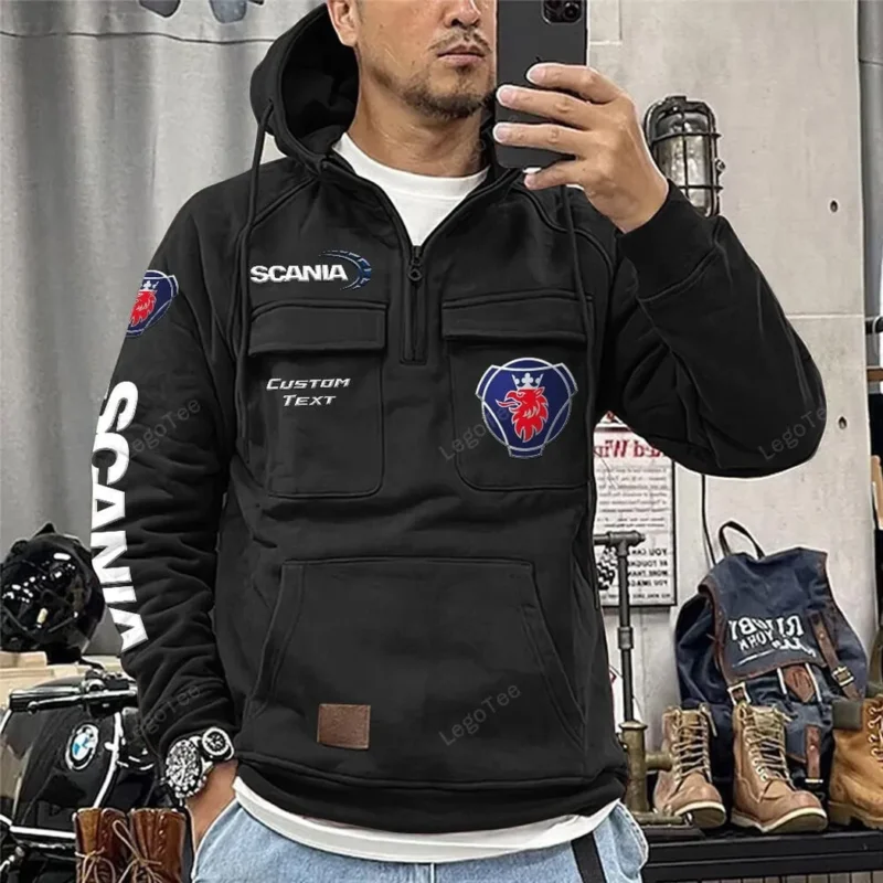Car Hoodie Tactical Quarter Zip, Hoodie Exclusive Logo For Car Lovers - Black CAR96021425734-2 - Image 2