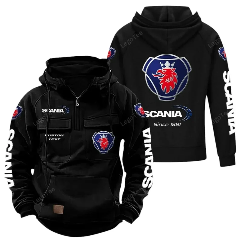 Car Hoodie Tactical Quarter Zip, Hoodie Exclusive Logo For Car Lovers - Black CAR96021425734-2