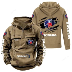 Car Hoodie Tactical Quarter Zip, Hoodie Exclusive Logo For Car Lovers - Khaki CAR122021425029-4