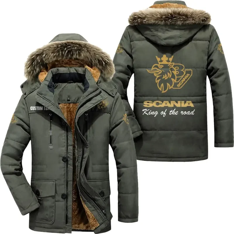 Car V8 Parka hoodie, Coat with Hood Exclusive Logo For Car Motorcycles Lovers CAR7002082204 - Army Green
