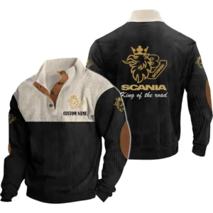 Car V8 Men's Stand Up Collar Base Shirt, Collar Hoodie Exclusive Logo For Car Motorcycles Fans CAR20012165 - Black