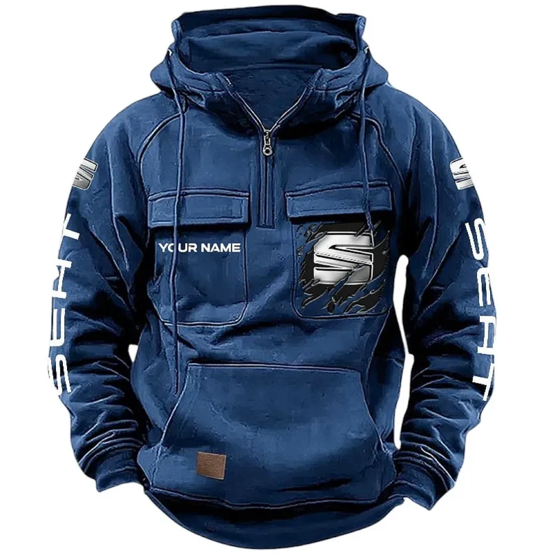 Classic Auto Hoodie Tactical Quarter Zip, Hoodie Exclusive Logo For Classic Auto Lovers CAR164022425169 - Dark Blue