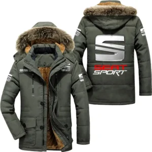 Classic Auto Parka hoodie, Coat with Hood Exclusive Logo For Car Motorcycles Lovers CAR7002082206 - Army Green